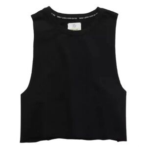 offline by aerie terry cropped muscle tank top cotton blend size women’s small